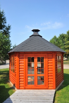 Pavillon Holz mit Grill